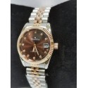 Massa two-tone steel watch - brown dial with stones - sub 5 atm