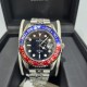 MASSA AUTOMATIC STEEL WATCH, SUB 10ATM, STEEL, BLACK DIAL, BLUE AND RED DIAL