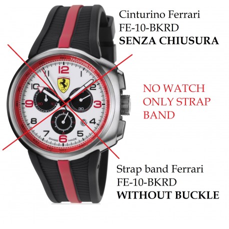 RUBBER STRAP BAND FERRARI FE-10-BKRD WITHOUT BUCKLE