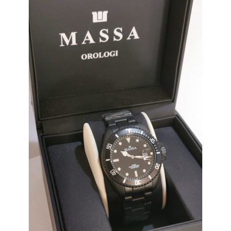 MASSA WATCH quartz, steel, black with I.P. black treatment